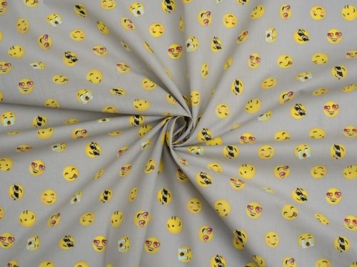 Printed Polycotton Fabric Grey