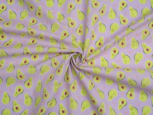 Printed Polycotton Fabric Lilac