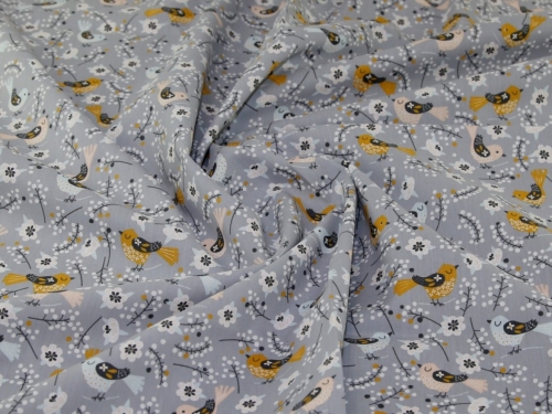 John Louden 100% Cotton Poplin Fabric Silver Grey