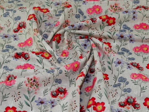 John Louden Cotton Canvas Fabric Multicoloured