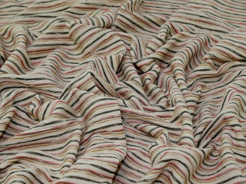 John Louden Yarn Dyed Textured Stretch Knit Fabric Cream