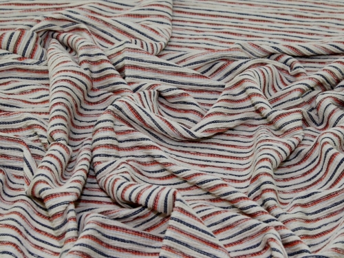 John Louden Yarn Dyed Textured Stretch Knit Fabric Ivory
