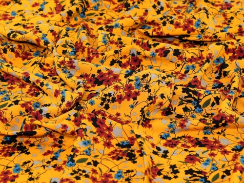 Deadstock Viscose Challis Fabric Mustard