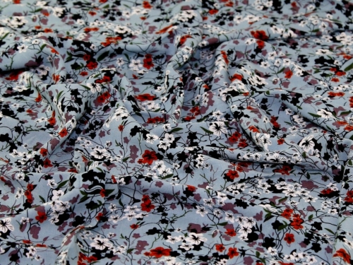 Deadstock Viscose Challis Fabric Steel