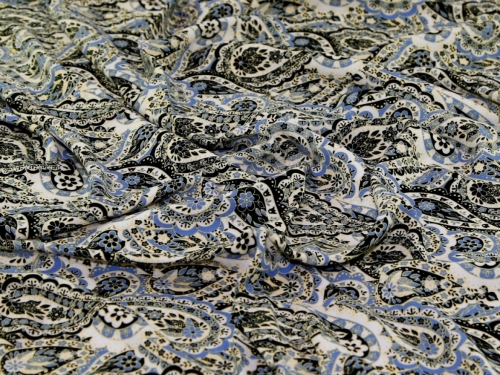 Deadstock Viscose Challis Fabric Blue