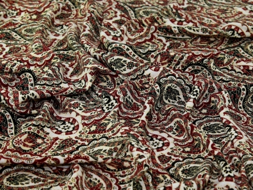 Deadstock Viscose Challis Fabric Ruby