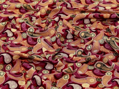 Deadstock Viscose Challis Fabric Claret