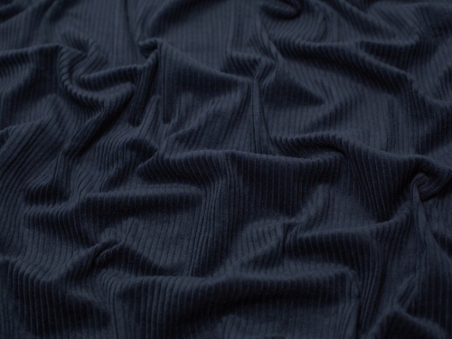 Minerva Core Range 5 Wale Cotton Jumbo Cord Fabric Navy Blue
