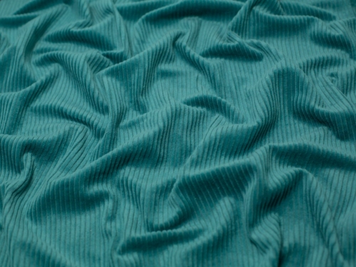Minerva Core Range 5 Wale Cotton Jumbo Cord Fabric Peacock
