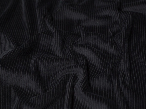 Minerva Core Range 5 Wale Cotton Jumbo Cord Fabric Black