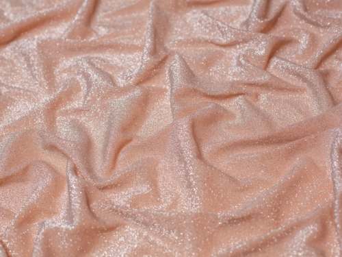 Minerva Core Range Lurex Sparkle Metallic Stretch Knit Fabric Blush