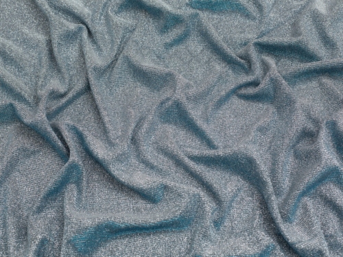Minerva Core Range Starlight Sparkle Metallic Stretch Knit Fabric Aqua