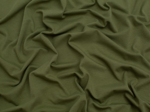 Minerva Core Range Organic Cotton Jersey Stretch Knit Fabric Olive Green