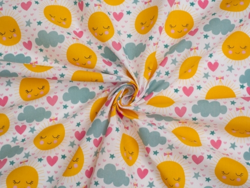 Printed Polycotton Fabric Yellow