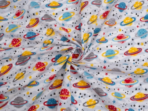 Printed Polycotton Fabric Multicoloured
