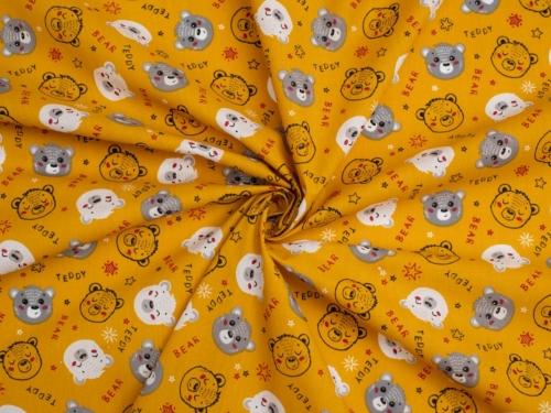 Printed Polycotton Fabric Gold
