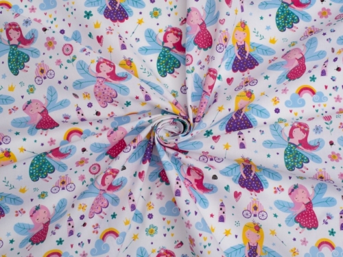 Printed Polycotton Fabric Multicoloured