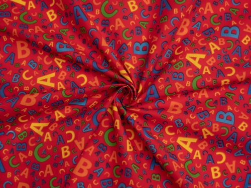 Printed Polycotton Fabric Red