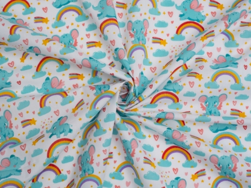 Printed Polycotton Fabric Turquoise