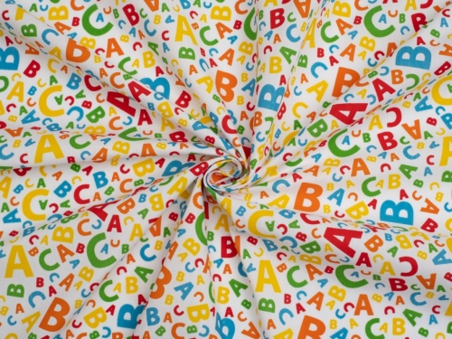 Printed Polycotton Fabric White