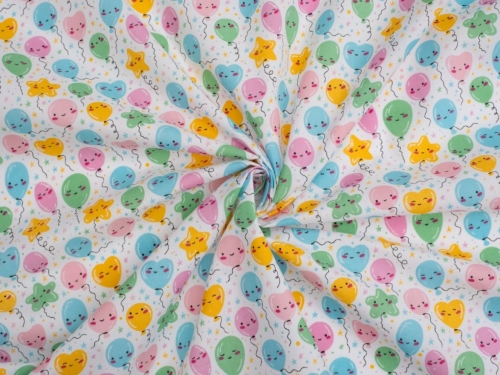Printed Polycotton Fabric Multicoloured