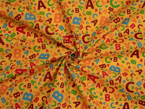 Printed Polycotton Fabric Yellow