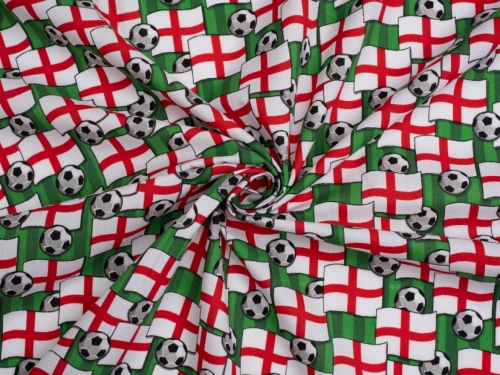 Printed Polycotton Fabric Red & Green