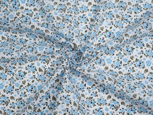 Printed Polycotton Fabric Blue