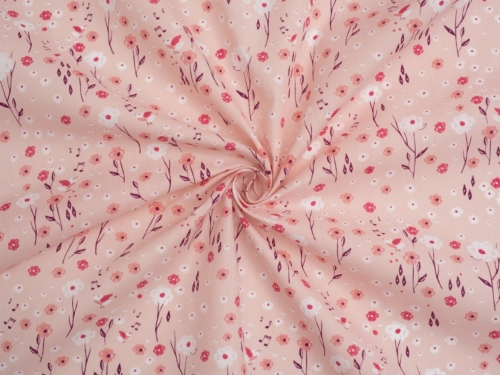 Printed Polycotton Fabric Pink