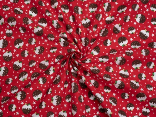 Printed Polycotton Fabric Red