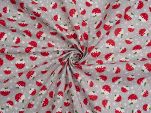 Printed Polycotton Fabric Silver