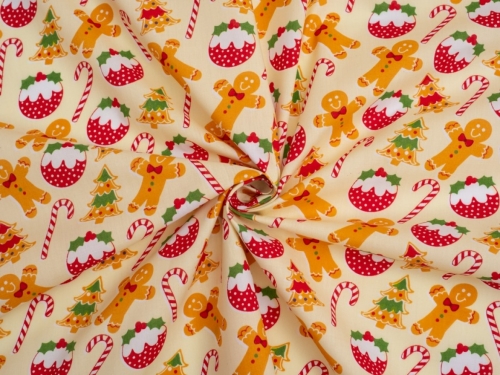 Printed Polycotton Fabric Multicoloured