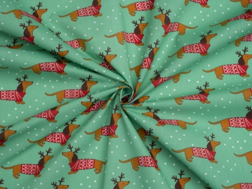 Printed Polycotton Fabric Green