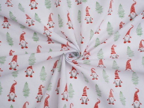 Printed Polycotton Fabric Red & Green