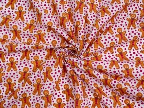 Printed Polycotton Fabric White