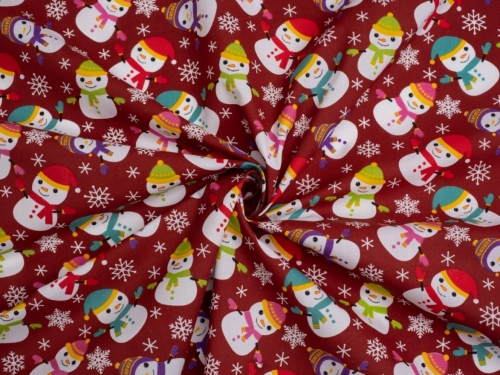 Printed Polycotton Fabric Wine