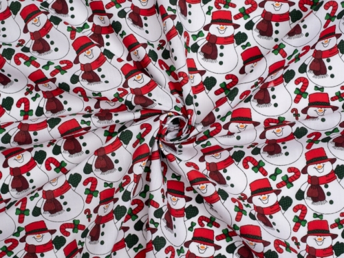 Printed Polycotton Fabric Red & Green