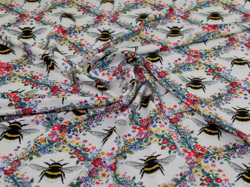 Minerva Exclusive Bumble Cottage Viscose Challis POD Fabric