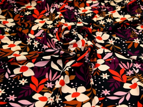 Minerva Exclusive Graphic Floral Viscose Challis POD Fabric