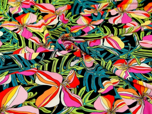 Minerva Exclusive Beaming Blooms Viscose Challis POD Fabric