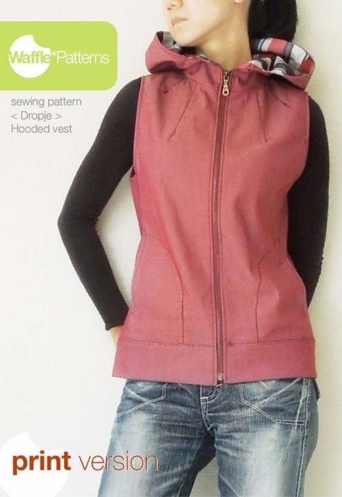 Waffle Patterns Paper Sewing Pattern Dropje Hooded Vest