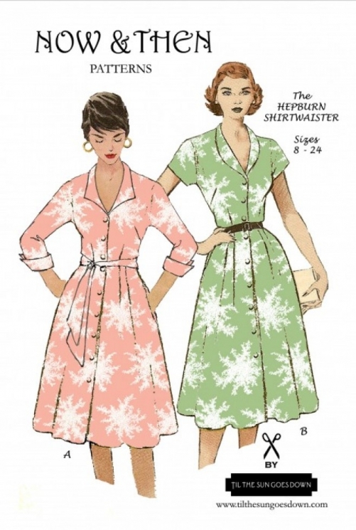 Now and Then Patterns Paper Sewing Pattern The Hepburn Shirtwaister