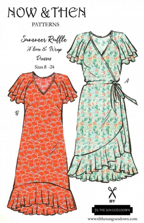 Now and Then Patterns Paper Sewing Pattern The Summer Ruffle Dress