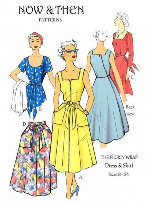 Now and Then Patterns Paper Sewing Pattern The Florin Wrap Dress & Skirt