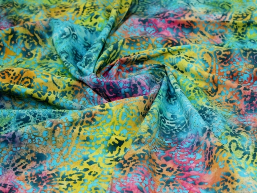 Cotton Batik Fabric Multicoloured