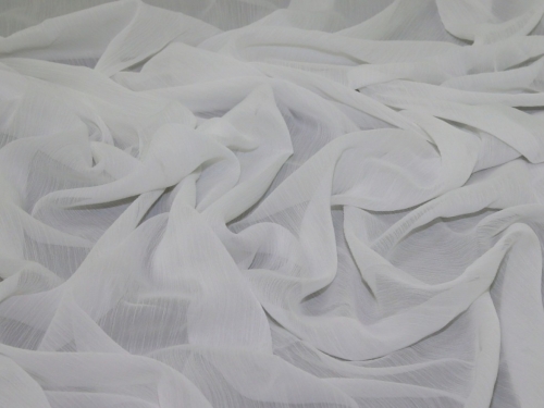 Minerva Core Range Recycled Polyester Crinkle Chiffon Fabric Ivory