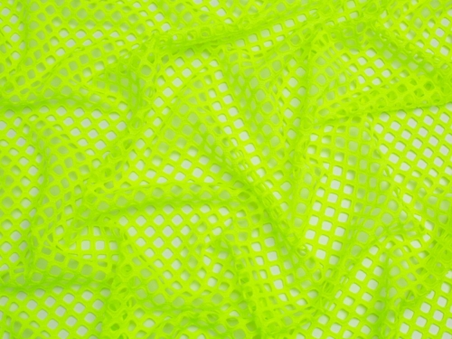 Minerva Core Range Chunky Fish Net Mesh Fabric Neon Yellow