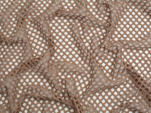 Minerva Core Range Chunky Fish Net Mesh Fabric Beige