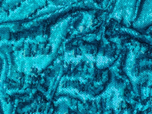 Minerva Core Range Hologram Sequin Mesh Fabric Turquoise