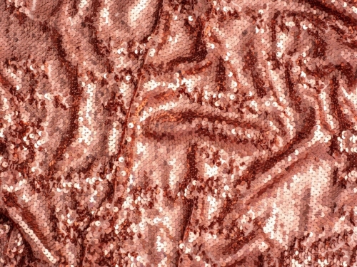 Minerva Core Range Hologram Sequin Mesh Fabric Rose Gold